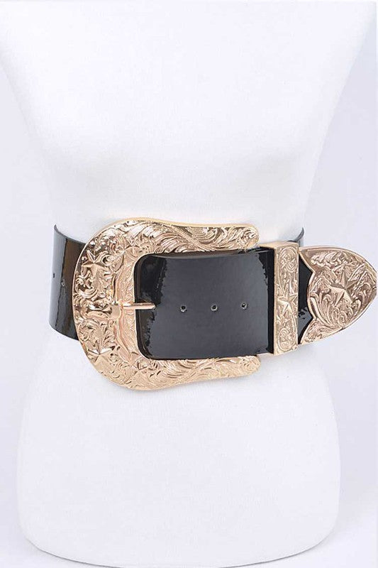 Patent Leather Statement Oversize Belt